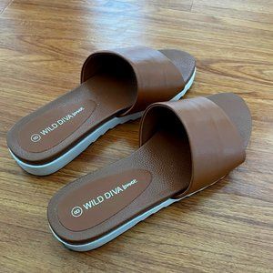 Tan Slide Sandals
